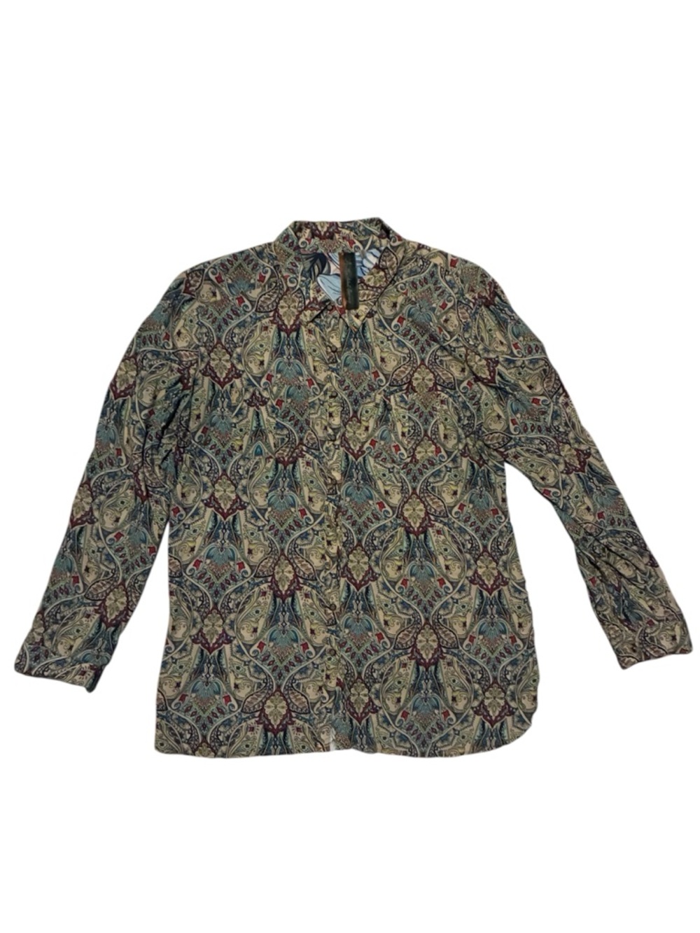 Paisley Print Long-Sleeve Women's Blouse - Multi